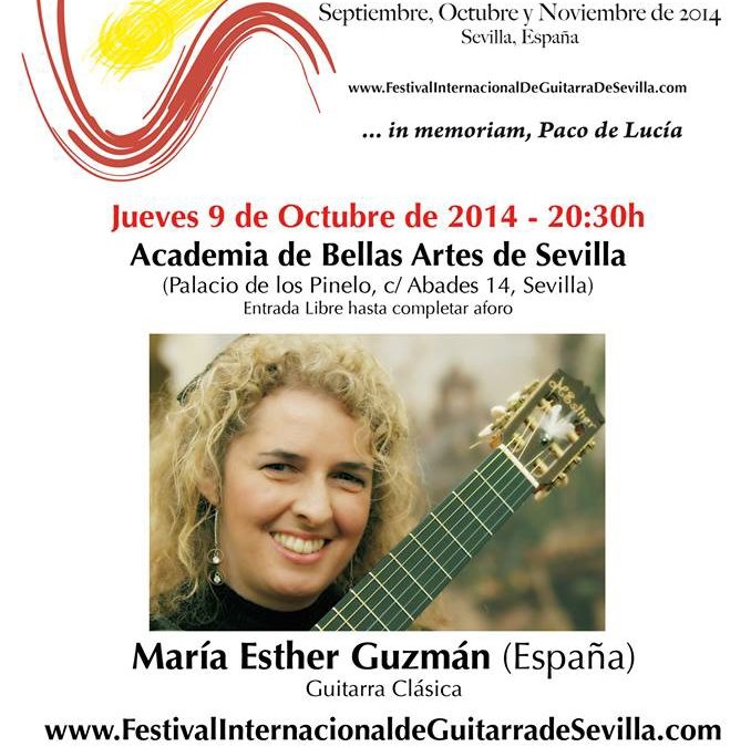 III FESTIVAL INTERNACIONAL DE GUITARRA DE SEVILLA  Concierto: MARÍA ESTHER GUZMÁN